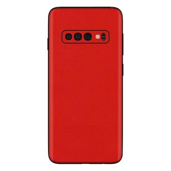 Set Folii Skin Acoperire 360 Compatibile cu Samsung Galaxy S10 (Set 2) - ApcGsm Wraps Cardinal Red