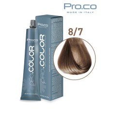 Vopsea de par profesionala PRO.COLOR 100 ml - Pro.Co - 8/7 BLOND DESCHIS BEJ