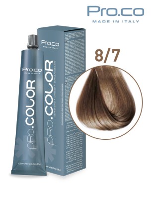 Vopsea de par profesionala PRO.COLOR 100 ml - Pro.Co - 8/7 BLOND DESCHIS BEJ foto