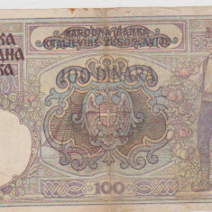 BANCNOTA 100 DINARI 1 MAI 1941 SERBIA/F