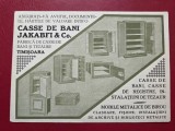 Carte postala reclama Fabrica de case de bani si tezaure Jakabfi Timișoara