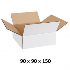 Cutie carton 90x90x150 mm, alb, 3 straturi CO3, 470 g/mp foto