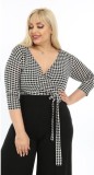 Salopeta Black Ecosez, Plus Size, Negru