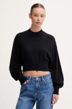United Colors of Benetton pulover din amestec de l&acirc;nă culoarea negru, light, cu turtleneck, 1Y6SD2041