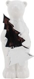 Decoratiune de Craciun Casaido, model urs, ceramica, alb, 18,3 x 9 cm
