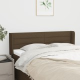 vidaXL Tăblie de pat cu aripioare maro &icirc;nchis 147x16x78/88 cm textil