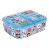 Caserolă Alimente, Gabby&#039;s Dollhouse, 3 Compartimente, Capacitate 790ml, Culoare Lila, Plastic, Oem