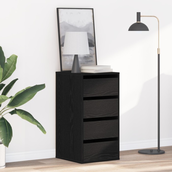 vidaXL Comodă cu sertare Stejar negru 40 x 41 x 76 cm Lemn compozit