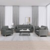 VidaXL Set de canapele cu perne, 3 piese, gri &icirc;nchis, textil 3202071