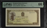 500 lei 1943 PMG66 RAR Unc bancnota gradata