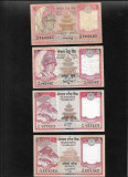 Set Nepal 4 x 5 rupees diferite, Asia