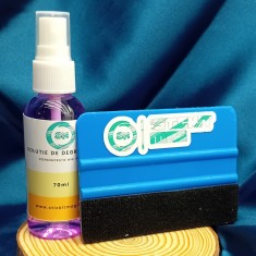 Kit Aplicare Stickere Auto , Racleta si Solutie Degresare, Montaj Usor Autocolante