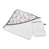 Set prosop si manusa de baie 72x72 cm babyjem (model: inele colorate)