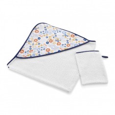 Set prosop si manusa de baie 72x72 cm babyjem (model: inele colorate)