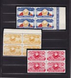 ROMANIA 1957 LP 449 - 10 DE LA ANI PROCLAMAREA R.P.R. BLOCURI 4 TIMBRE MNH, Nestampilat