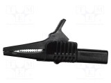 Bornă crocodil 30A neagră MUELLER ELECTRIC, capacitate prindere max. 19mm, 1kV