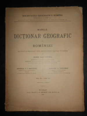 George Ioan Lahovari - Marele dictionar geografic al Romaniei. vol. 3, fasc. 2 foto