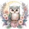 Sticker decorativ, Bufnita, Multicolor, 62 cm, 1296STK