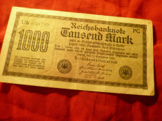 Bancnota Germania 1922 - 1000 Marci , serie verde , cal.Buna foto