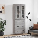 vidaXL Dulap &icirc;nalt, gri sonoma, 69,5x34x180 cm, lemn compozit