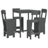 Set mobilier bar pentru gradina, 5 piese, gri, lemn masiv pin