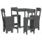 Set mobilier bar pentru gradina, 5 piese, gri, lemn masiv pin
