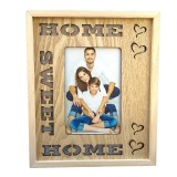 Cumpara ieftin Rama Foto Home Sweet Home cu Lumini LED, 10x15 cm, MDF Maro, Stil Clasic, Birou, 25x21 cm