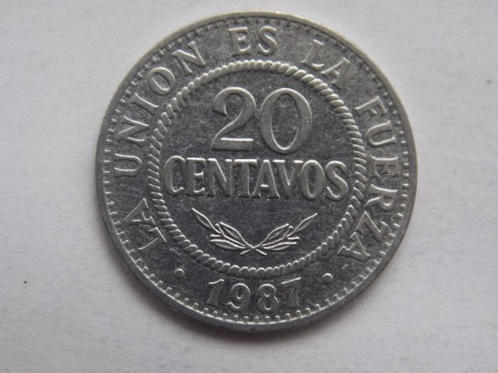 20 CENTAVOS 1987 BOLIVIA
