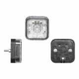 Lampa gabarit auto BestAutoVest 12/24V tip bec W5W, patrata, culoare Alba, 64x64x30mm, 1buc Kft Auto, AutoLux