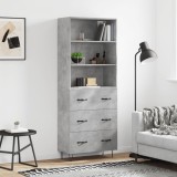 vidaXL Dulap &icirc;nalt, gri beton, 69,5x34x180, lemn compozit