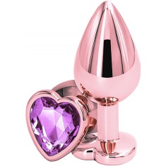 Dop Anal Brilliant Anal Plug Small, Rose Gold, Piatra Roz, Passion Labs