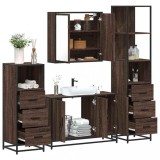 Gossi set de mobilier de baie din 4 piese din lemn de stejar maro