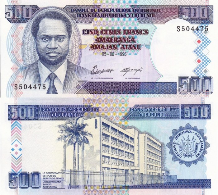 BURUNDI 500 francs 1995 UNC!!!
