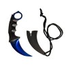 Cutit Karambit CS:GO Deep Blue, Ideallstore, 18.5cm, Teaca+Snur, Colectie, Vanatoare, Camping, Albastru
