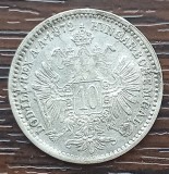 (A843) MONEDA DIN ARGINT AUSTRIA - 10 KREUZER 1872, FRANZ JOSEPH, EROARE DE BATERE, MATRITA SPARTA, Europa