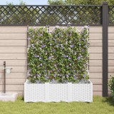 VidaXL Ghivece pentru grădină Alb 120 x 40 x 142 cm Oțel