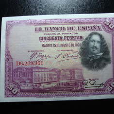 SPANIA 50 PESETAS 1928 AUNC++