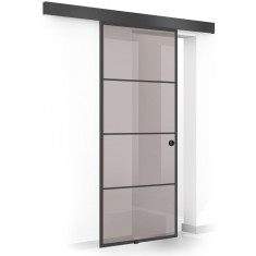 Usa culisanta Boss &reg; Black, model Park negru, 60x215 cm, sticla 8 mm bronz securizata, glisanta in ambele directii