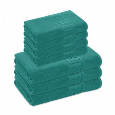 Set 7 Prosoape din 100% Bumbac Pakistanez 4buc x 50x90cm 3buc x 70x130cm Verde