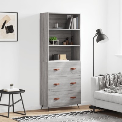 vidaXL Dulap &amp;icirc;nalt, gri sonoma, 69,5x34x180 cm, lemn compozit 3189355 foto