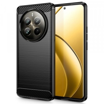 Husa pentru Realme 12 Pro / 12 Pro+, Tech-Protect, Carbon, Neagra foto