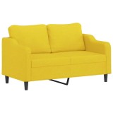 Cumpara ieftin Canapea cu 2 locuri, galben deschis, 140 cm, material textil