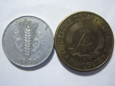 Germania de Est (14) - 5 Pfennig 1950 A, 20 Pfennig 1969 foto