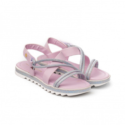 Sandale Fete Bibi Flat Form Pink Glitter 39 EU foto