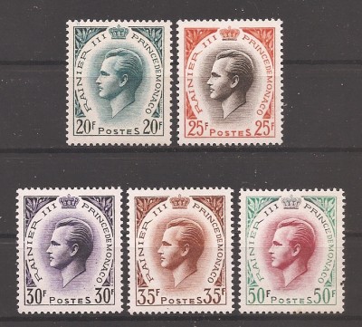 Monaco 1957, 1959 - Prințul Rainier al III-lea, 2 serii, MNH foto