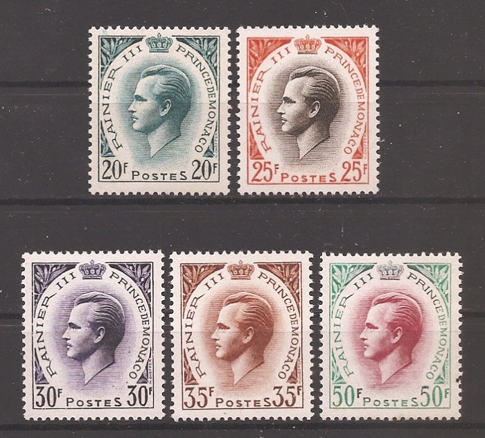 Monaco 1957, 1959 - Prințul Rainier al III-lea, 2 serii, MNH