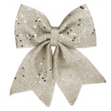Funda Craciun Argintie cu Glitter si Paiete Stele, 23 cm, Decoratiune Brad, Coronita, Cadouri