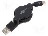 Cablu USB A mufa, USB C mufa, USB 2.0, lungime 1m, negru, Goobay - 45743