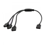 Cablu Splitter RGB 1 la 3, Ideal pentru benzi LED 10mm, 4 Pini, Negru