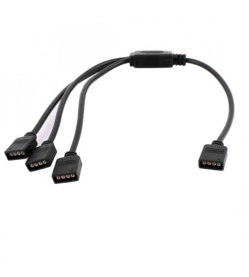 Cablu Splitter RGB 1 la 3, Ideal pentru benzi LED 10mm, 4 Pini, Negru foto